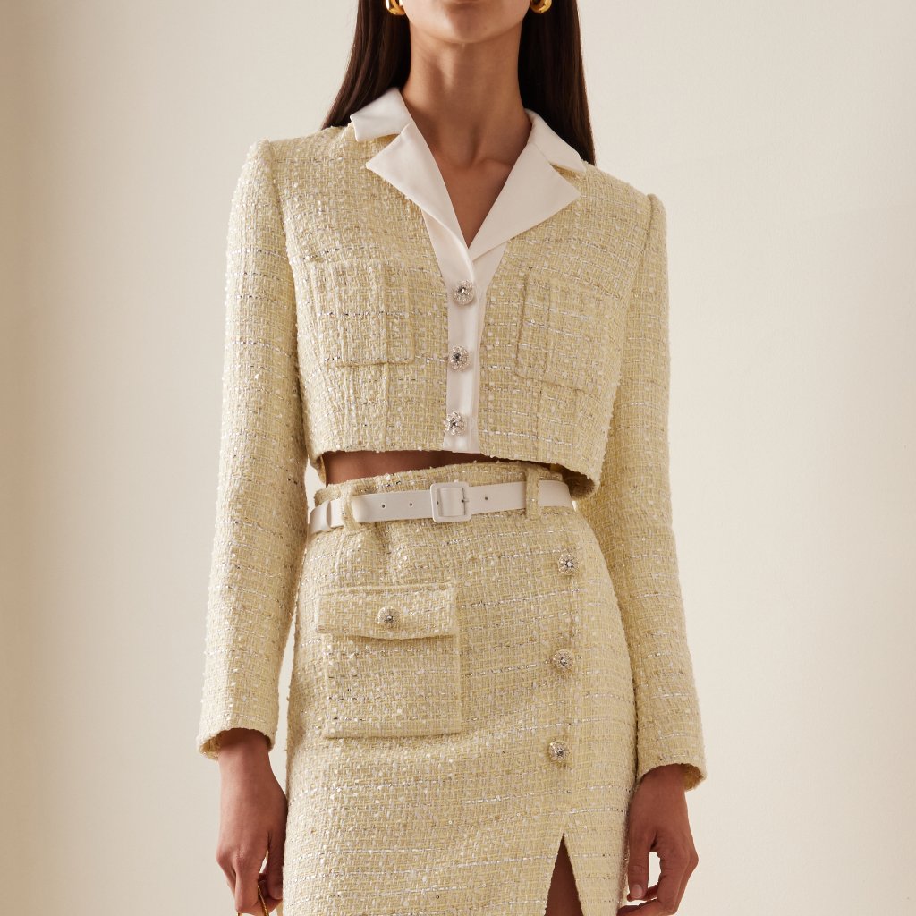 Self Portrait Cropped Boucl Jacket